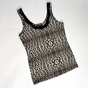 y2k Cavalli leopard print tank top